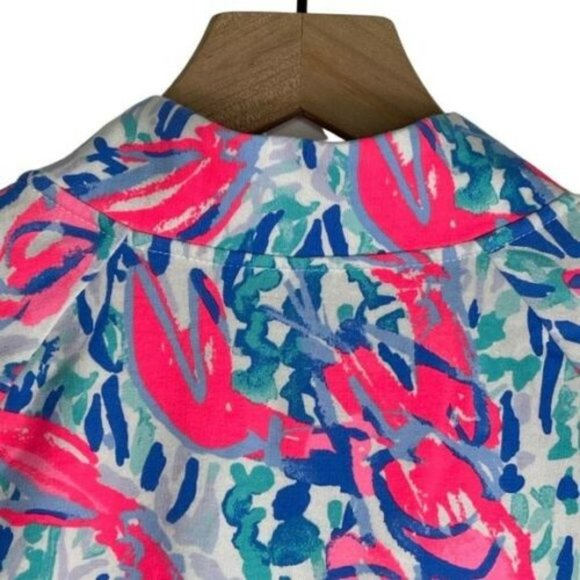 NWOT LILLY PULITZER XXS UPF 50 Popover in Cosmic Coral Cracked up $109 - Picture 3 of 3
